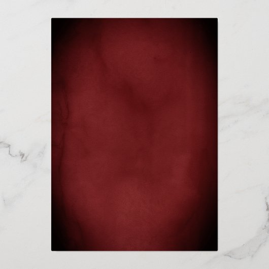 Floral Garden Scroll Red Mis Quince Quinceanera Folie Uitnodiging (Achterkant)