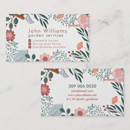 Floral Garden Services Visitekaartje (Voorkant / Achterkant)
