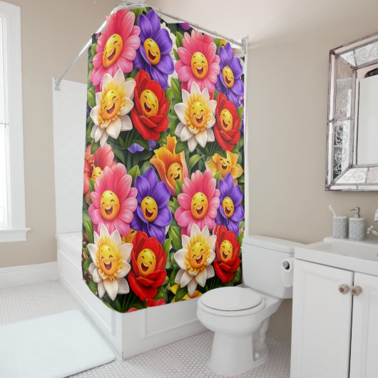 Floral garden shower curtain douchegordijn (In situ)