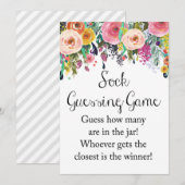 Floral Garden Sock Guessing Game Sign 5x7" Grootte Kaart (Voorkant / Achterkant)
