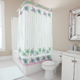  Floral Garden Stripe Designer Douchegordijn