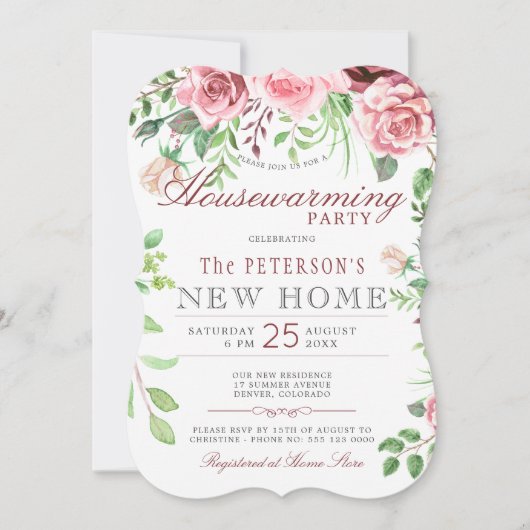 Floral Garden Summer Housewarming Kaart (Voorkant)