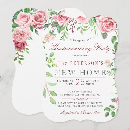 Floral Garden Summer Housewarming Kaart (Voorkant / Achterkant)