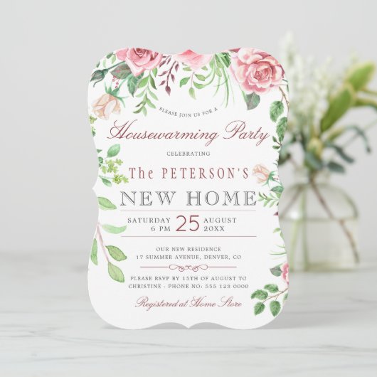 Floral Garden Summer Housewarming Kaart (Staand voorkant)