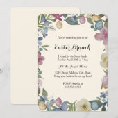 Floral Garden Sweet Easter Brunch Kaart (Voorkant / Achterkant)
