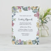 Floral Garden Sweet Easter Brunch Uitnodiging (Staand voorkant)