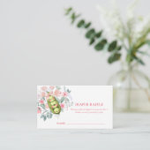 Floral Garden Sweet Pea Diaper Raffle Baby shower Informatiekaartje (Staand voorkant)