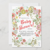 Floral Garden Theme Baby shower Kaart