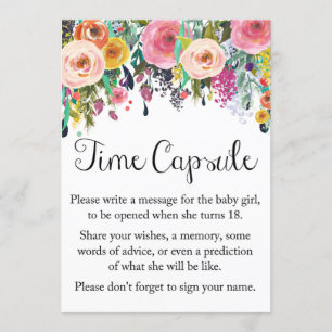 Floral Garden Time Capsule voor Girl Sign 5x7" Gro Kaart