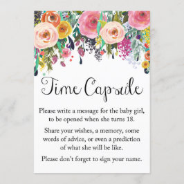 Floral Garden Time Capsule voor Meisje Sign 5x7" M Kaart