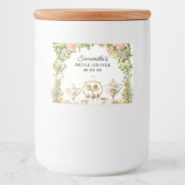 Floral Garden Vrijgezellenfeest Tea Party Drink en Voedselcontainer Etiket