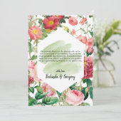 Floral Garden, Waterverf en geometrische bruiloft Bedankkaart (Staand voorkant)