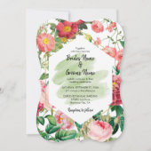 Floral Garden, Waterverf en Geometrische bruiloft  Kaart (Voorkant)