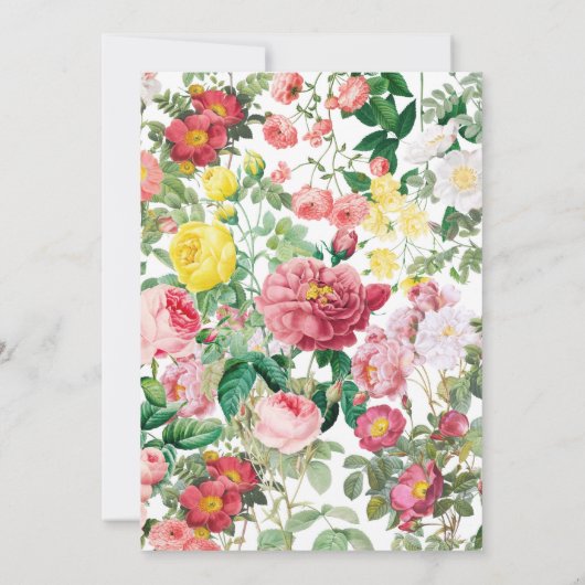 Floral Garden, Waterverf en Geometrische bruiloft Save The Date (Achterkant)