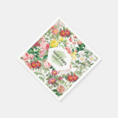 Floral Garden, Waterverf en geometrische bruiloft Servet (Hoek)