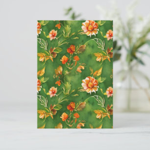  Floral Garden Waterverf naadloos patroon Bedankkaart