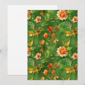  Floral Garden Waterverf naadloos patroon Feestdagenkaart (Voorkant / Achterkant)