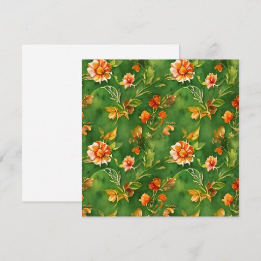  Floral Garden Waterverf naadloos patroon Feestdagenkaart (Voorkant / Achterkant)