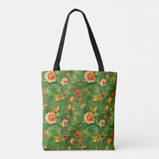  Floral Garden Waterverf naadloos patroon Tote Bag (Achterkant)