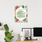 Floral Garden, Waterverf Wedding Seating Chart Poster (Thuiskantoor)