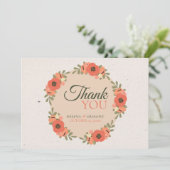 Floral Garden Wedding Bedankkaart (Staand voorkant)
