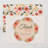 Floral Garden Wedding Bedankkaart (Voorkant / Achterkant)