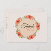Floral Garden Wedding Briefkaart (Voorkant / Achterkant)
