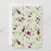 Floral Garden Wedding Elegante groene uitnodiging (Achterkant)