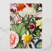 Floral Garden Wedding Folie Uitnodiging (Achterkant)