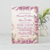  Floral Garden Wedding Invitations Kaart (Staand voorkant)