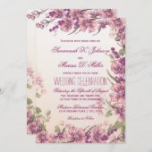  Floral Garden Wedding Invitations Kaart (Voorkant / Achterkant)