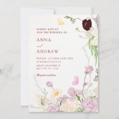 Floral garden wedding kaart (Voorkant)