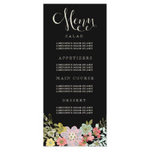 Floral Garden Wedding Menu Cards