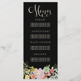 Floral Garden Wedding Menu Cards