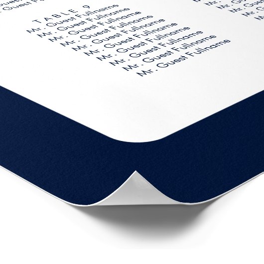 Floral Garden Wedding Reception Sezing Chart Poster (Hoek)