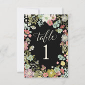 Floral Garden Wedding Table Number Kaarten (Achterkant)