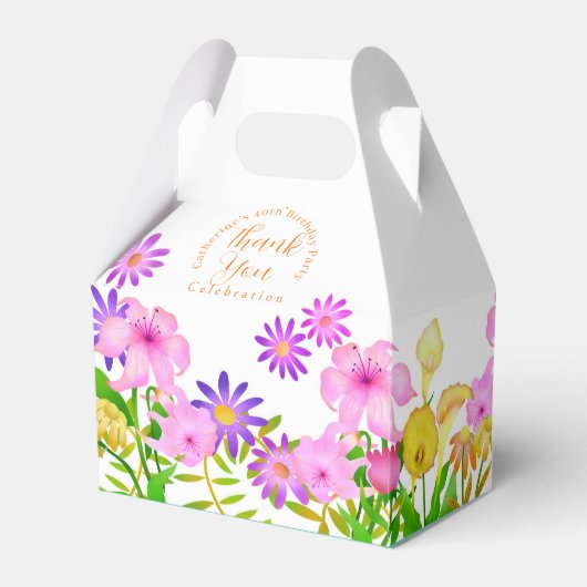 Floral Garden Witte Tent Favor Box Bedankdoosjes (Voorkant Zijde)