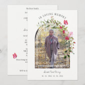 Floral Garland Butterflies Memorial Dear Ones Kaart (Voorkant / Achterkant)