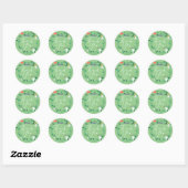  Floral Garland dank u Ronde Sticker (Vel)