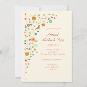 Floral Garland Invitation Kaart