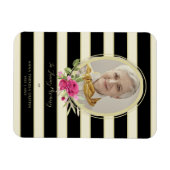 Floral Garland Memorial Loved Ones Golden & Black Magneet (Horizontaal)