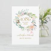 Floral Garland New Home Adres Aankondiging (Staand voorkant)