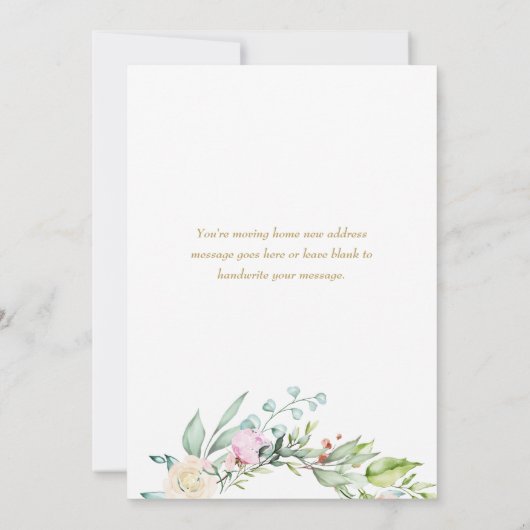 Floral Garland New Home Adres Aankondiging (Achterkant)