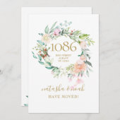 Floral Garland New Home Adres Aankondiging (Voorkant / Achterkant)