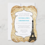 Floral Garland Paris Destination Wedding Kaart (Voorkant)