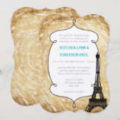 Floral Garland Paris Destination Wedding Kaart (Voorkant / Achterkant)