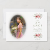 Floral Garland: Spaanse foto Mis XV Kaart (Voorkant)