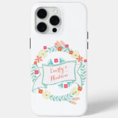 Floral Garland Trouwdatum Namen of Quote Case-Mate iPhone Case (Achterkant)