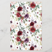 Floral Garland Weddenschapskaart voor rode en Paar (Achterkant)