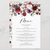 Floral Garland Weddenschapskaart voor rode en Paar (Voorkant / Achterkant)